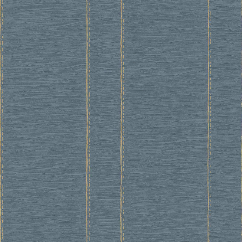 Palazzo 2 Pleated Stripe Wallpaper Roll, Blue