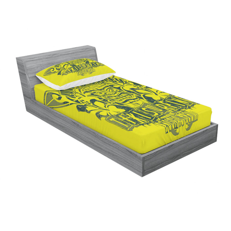 Ensemble de draps tiki surf team longboard py, Ensemble de draps pour lit simple TG avec drap-hou