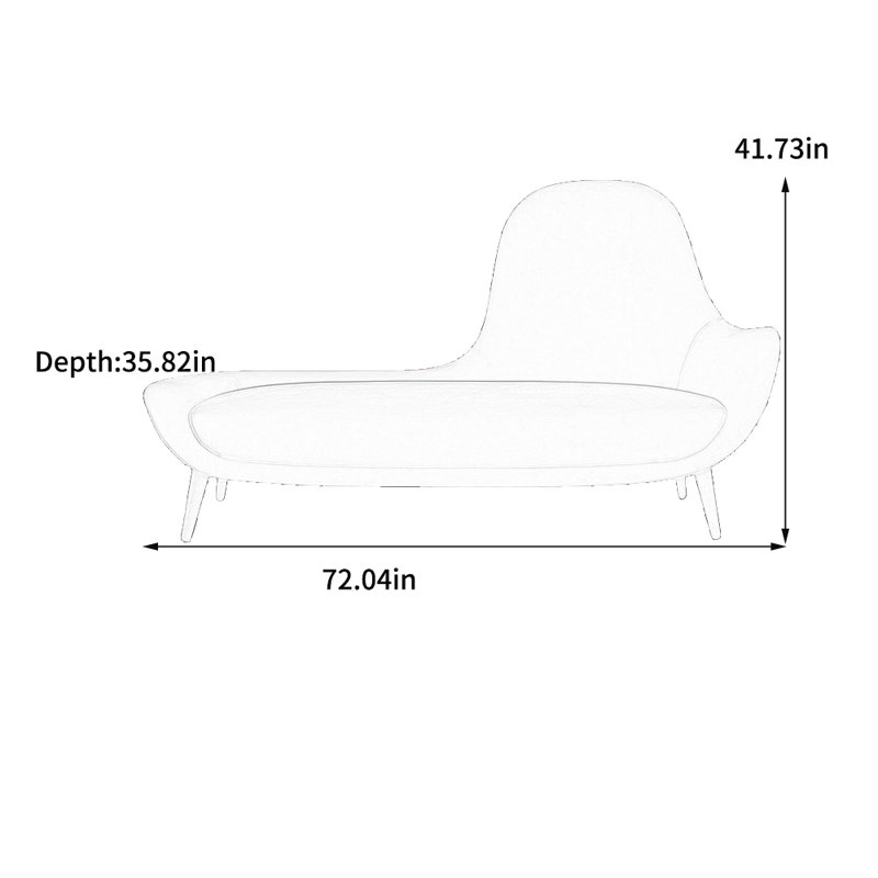 Fauteuil inclinable léger en flanelle de luxe, Marine, Orienté à droite