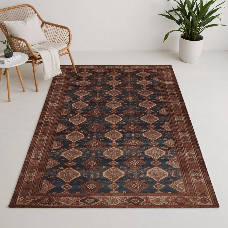 Tapis d'intérieur et d'extérieur brun Persian, Rectangle 9 pi x 12 pi