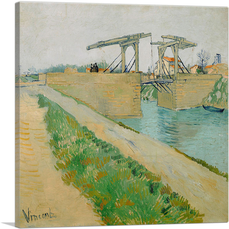 «The Langlois Bridge 1888» par Vincent Van Gogh, reproduction d'art sur toile tendue, H 36 po x l 36 po x 1,5 po