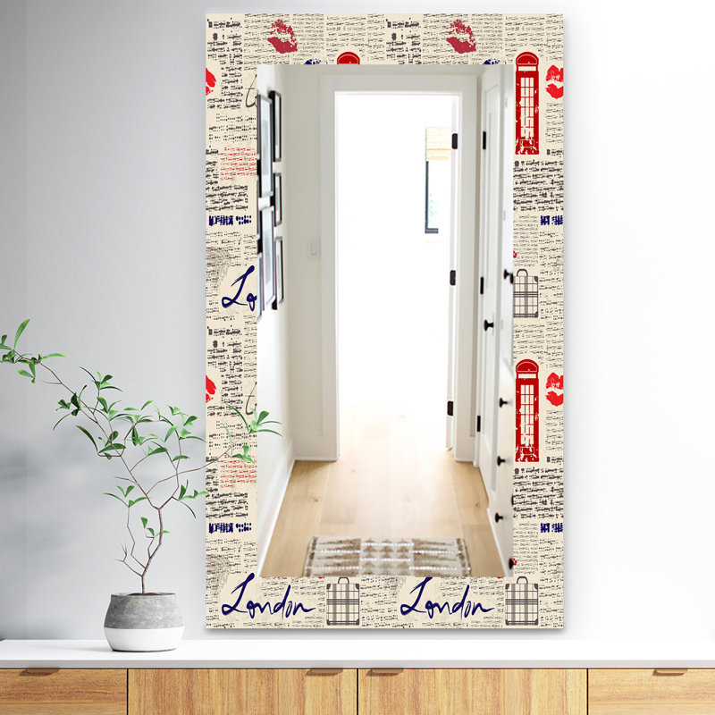 Miroir mural de baisers uk london, H 39,4 po x l 29,5 po