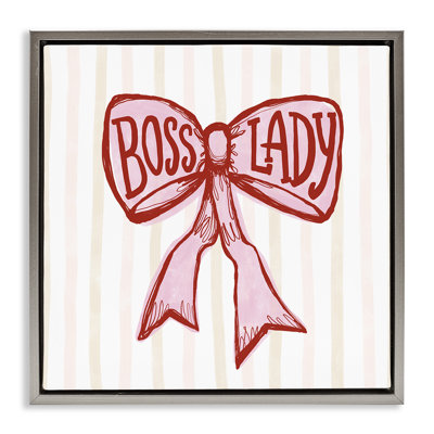 Boss Lady Pink Bow Floating Frame, design by Connie Summers