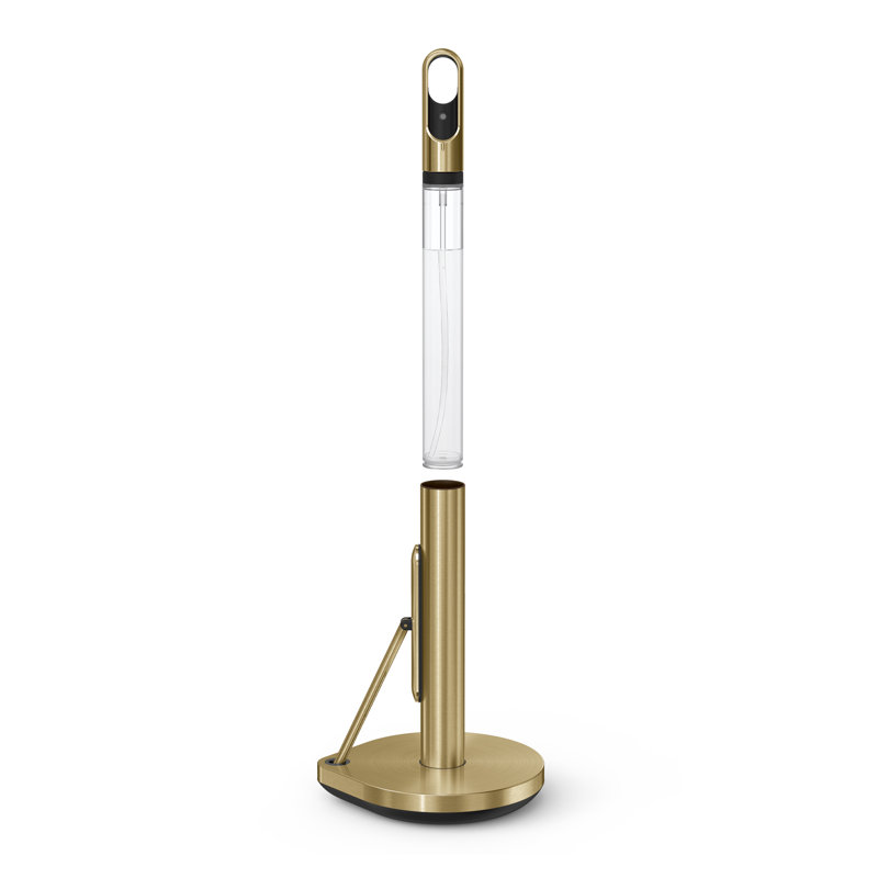 Simplehuman Paper Towel Holder with Spray Pump, Brass