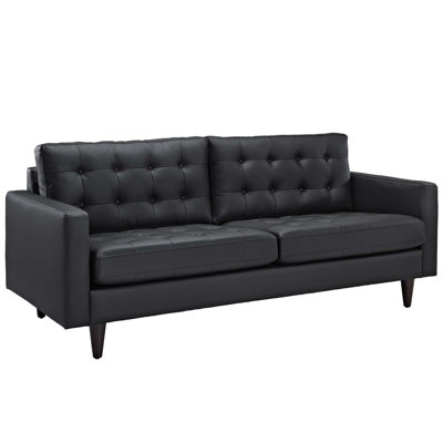 Modway Carson Carrington Eggedal Tufted Bonded Leather Sofa