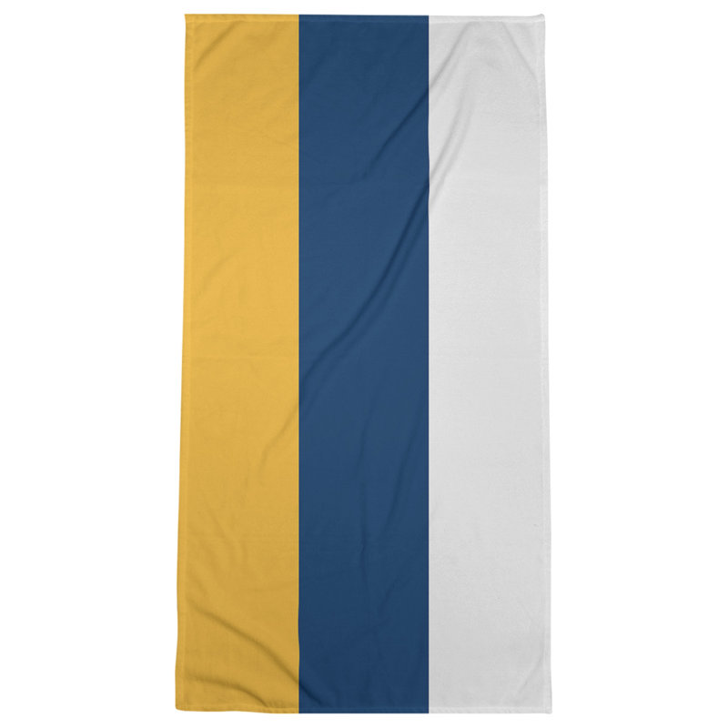 Cotton Blend Lightweight Bath Towel, Gold/Navy Blue