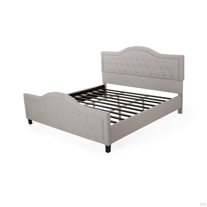 VIRGIL FULLY UPHOLSTERED KING SIZED BED-COMBO, Dark Gray