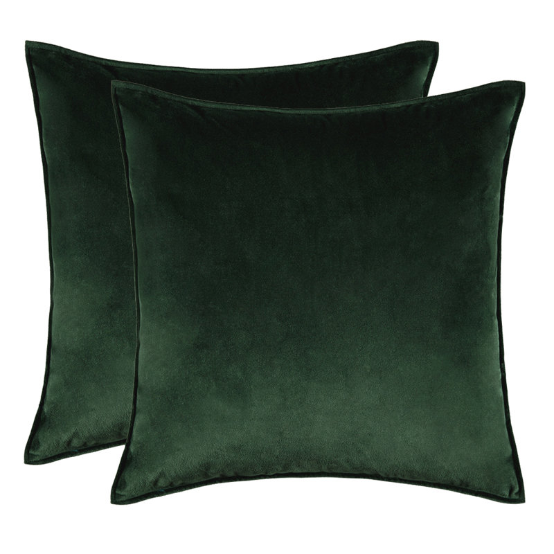  Velvet Throw Pillow, Dark Green