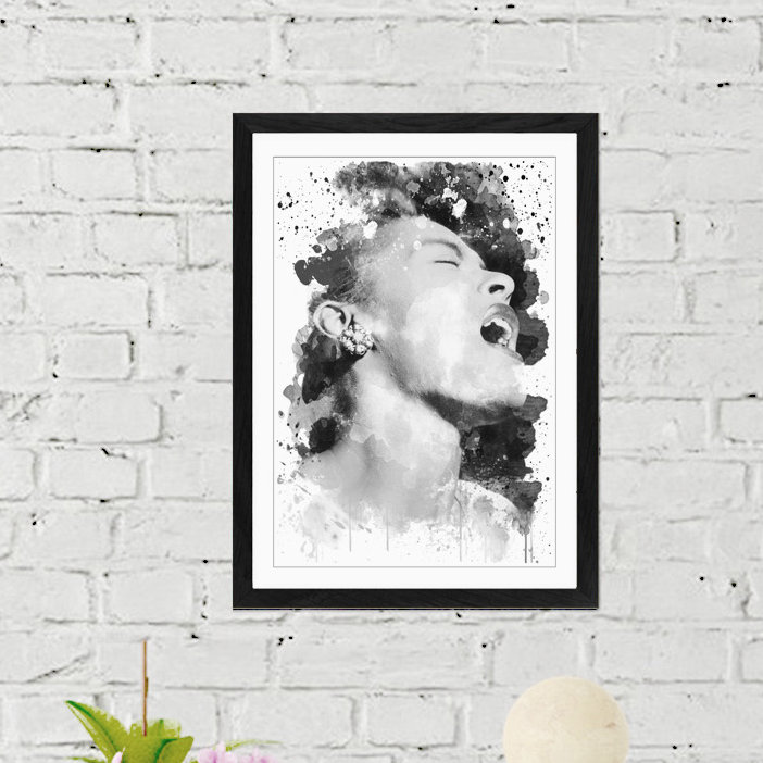 Billy Holiday - Wall Art, 62cm H x 45cm W, Framed Picture