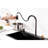 304 Stainless Steel Kitchen Basin - Single Slot Sink With Stone Guard Coating Gray Vegetable Washing Flying Rain Waterfall Cut