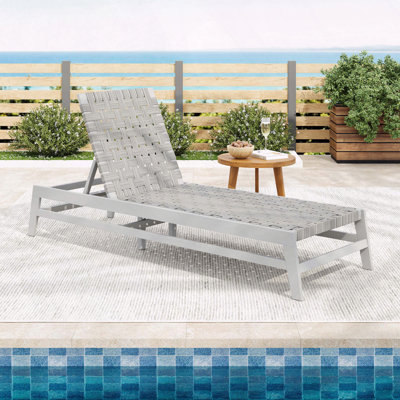 Outdoor Rope Chaise Lounge Easy Assembly Movable Design