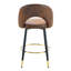 De 2, 360 chaises de bar rotatives, tissu brun, support en métal noir, 2 chaises ergonomiques et confortables en tissu rotatif avec pieds. Et fonction pour la terrasse de bureau