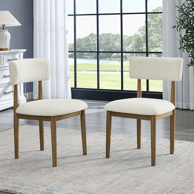Ensemble de 2 chaises d'appoint de salle à manger avec revêtement en sherpa et structure en bois massif pour plus de confort et de durabilité