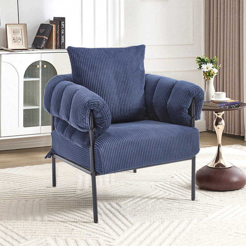 Chaise d'appoint de style moderne, parfaite pour les salons modernes avec pieds en métal doré, sans roulettes,