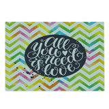 Ambesonne Saying Cutting Board Large Size All You Need is Love Chevron Multicolor