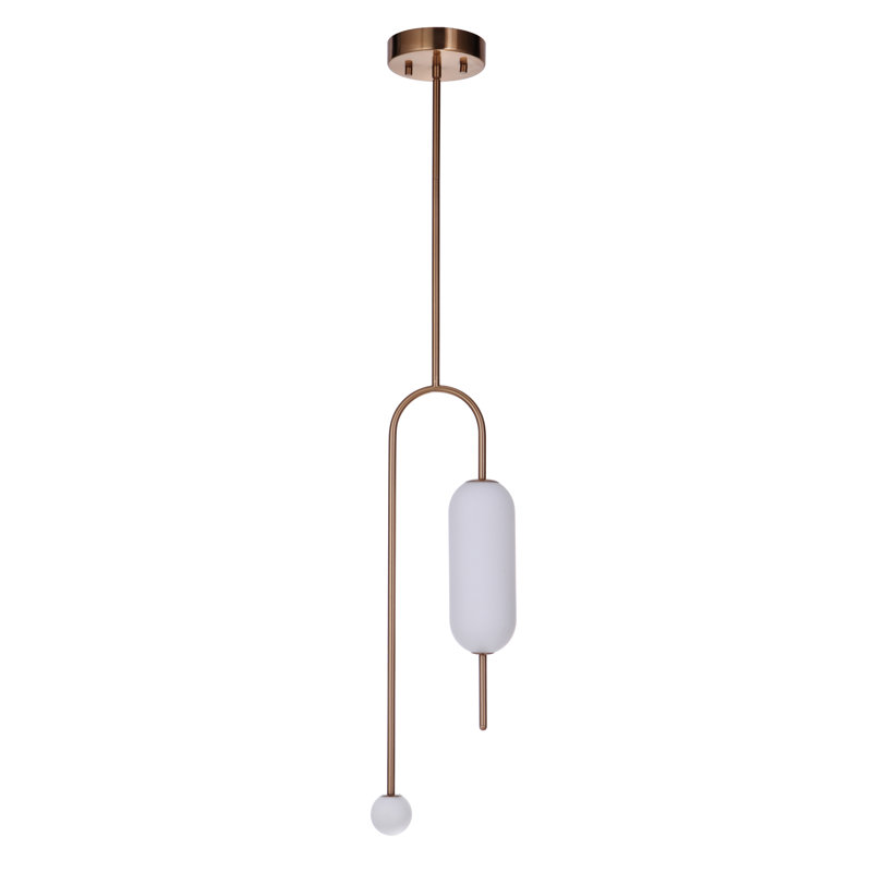Luminaire suspendu unique à 1 lumière Poulos, Laiton satiné