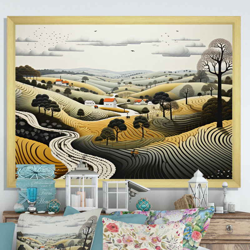 Farm Farm - Impression sur toile, H 12 po x l 20 po x P 1 po, Encadrement doré