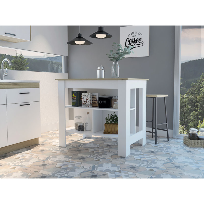 Versatile Antibacterial Kitchen Island with Ample Storage and Stable Construction