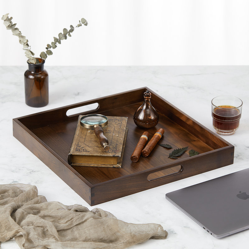 Glantz Square Solid Wood Serving Tray, 2" H x 16" W x 16" D