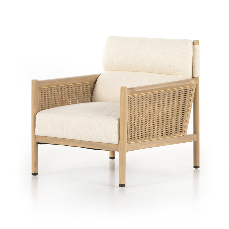 Kempsey Armchair, White Polyester Blend