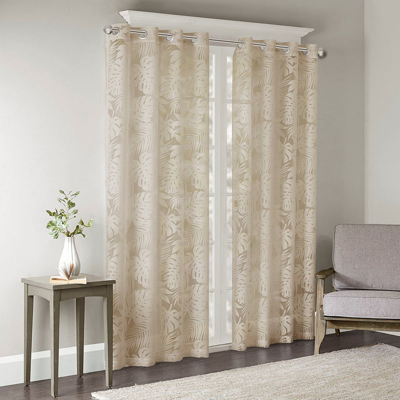 Voilage de fenêtre palmier 50 x 63 po, L 50 po x L 63 po