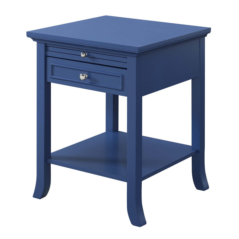 Table de bout avec rangement Carbin, Bleu de cobalt