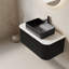 Meuble-lavabo mural 36 po avec lavabo rectangulaire noir, façade de tiroir rayé 3D et rangement à fermeture en douceur - Pré-assemblé-1889883982