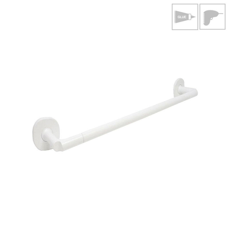 Barre à serviettes murale 25,6" Ellepi, Blanc mat
