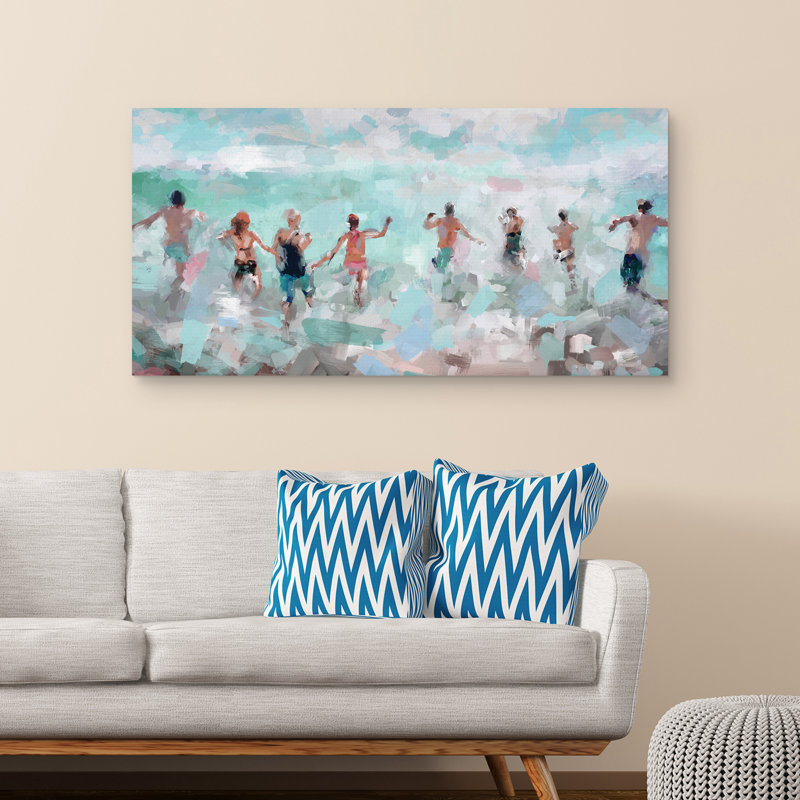 "Splash" Coastal Canvas Wall Art Print - 48" x 24"
