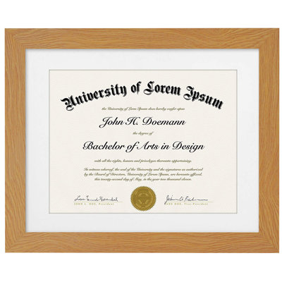 11 x 14 Diploma Frame with Mat for 8.5 x 11 - Shatter-Resistant Glass