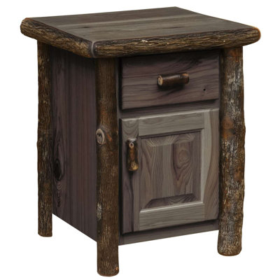  Hickory Log Enclosed Nightstand - Slate