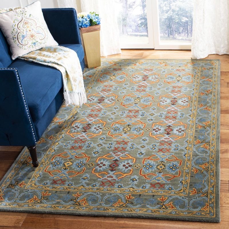 Tapis oriental en laine touffeté à la main Wahcheechee, Rectangle 8 pi x 10 pi