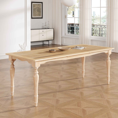 Vintage Traditional 82.7inch Extendable Dining Table with 23.6inch Removable Leaf