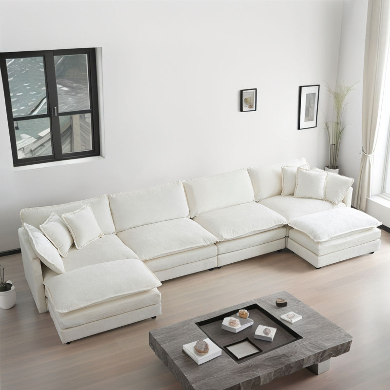 Canapé modulaire en U en chenille avec repose-pieds mobile à 2 compartiments Latitude Run, H 33 po x l 140 po x P 58 po