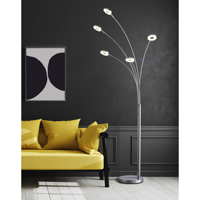 73" LED Tree Floor Lamp, Chrome/White
