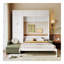 Queen Size Murphy Bed Wall Bed With Sofa And Shelves,Beige