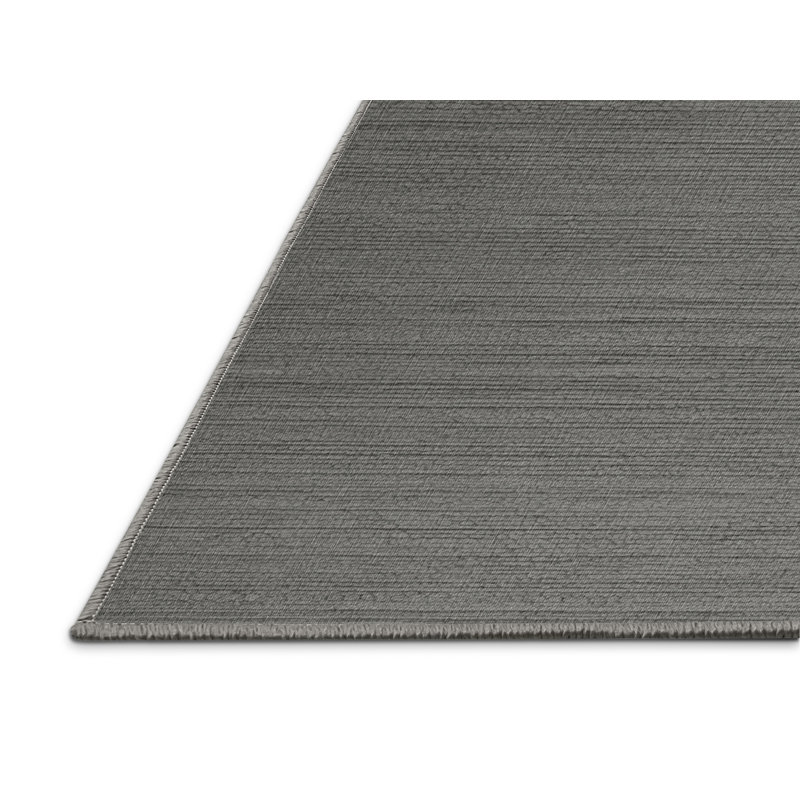 Machine Washable Solid Gray Area Rug, Square 5'