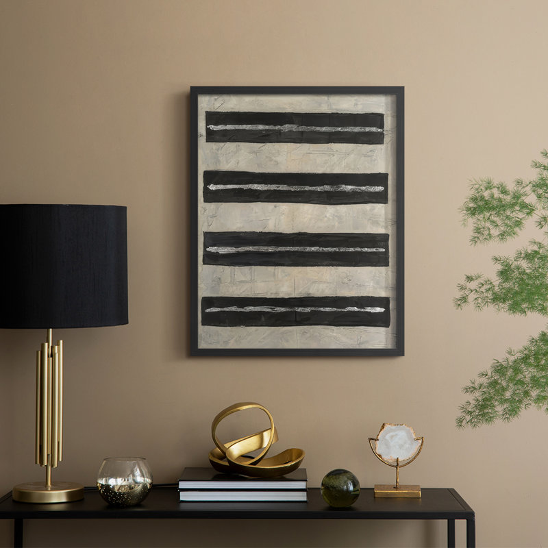 Ink Impression I Framed Print - Solid Wood, 21" H x 17" W, Black