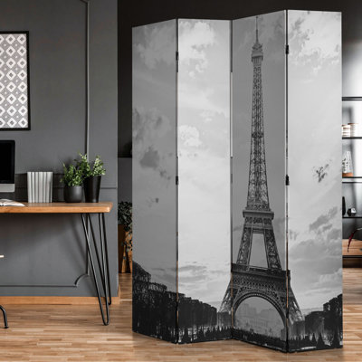 Margerie 63" W x 70" H 4-Panel Canvas Double-Sided Folding Room Divider