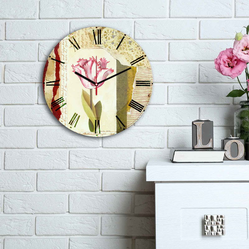 Horloge murale élégante Elegant, 11,8 pouces de diamètre | 100% panneau de fibres à densité moyenne avec une épaisseur de 0,2 pouce | Design élégant pour la maison ou le bureau | La montre moderne ajoute de la sophistication à n'importe quel espa