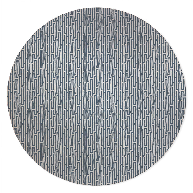 Twilight Labyrinth Non-Slip Outdoor Rug, Round 5'