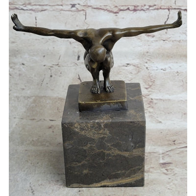Hansin Hand Made original Artwork The Athlete by Miguel Lopez or Milo Solid Bronze Sculpture
