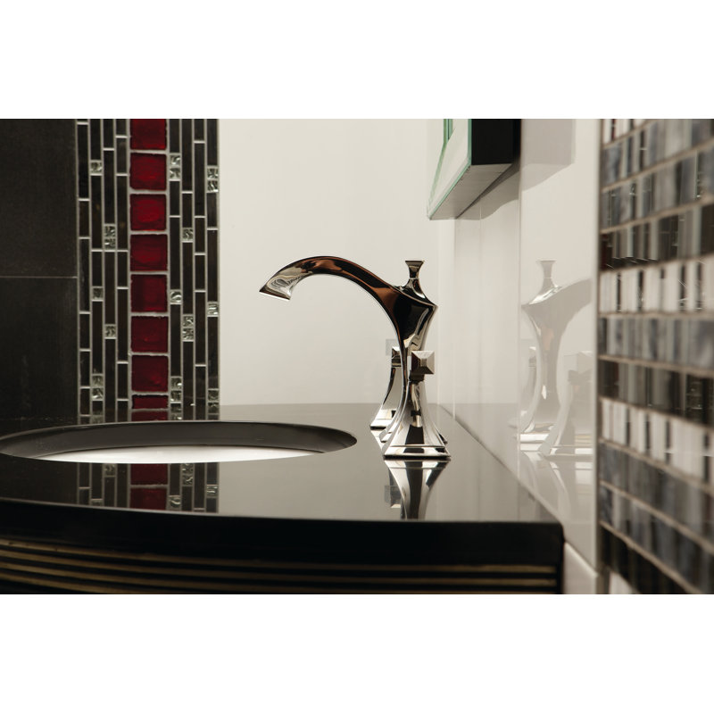 Joffrey Widespread Bathroom Faucet with Drain Assembly, Midnight Chrome