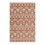 Cotton Geometric Area Rug in Orange/Beige