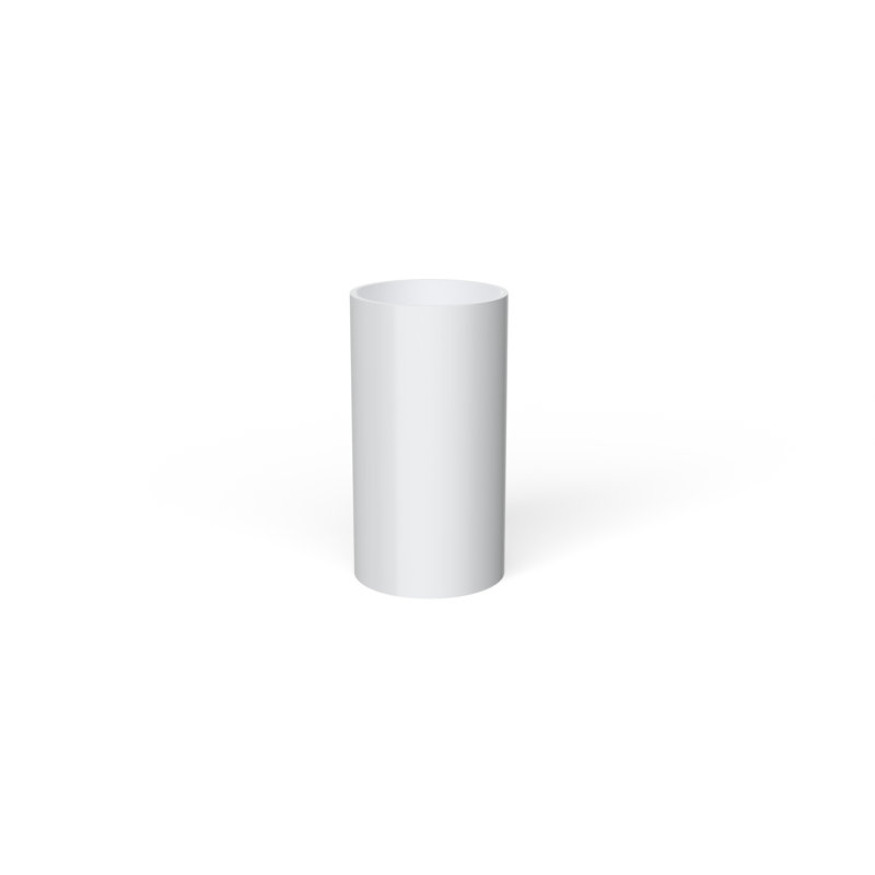 Badeloft Stone Resin Freestanding Pedestal Bathroom Sink SB-03-G in Glossy White, Gloss White