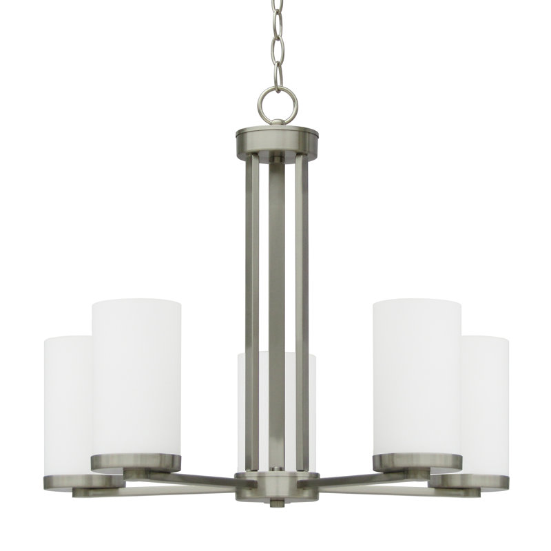 Lustre classique / traditionnel à 5 lumières Lamas, Acier satiné