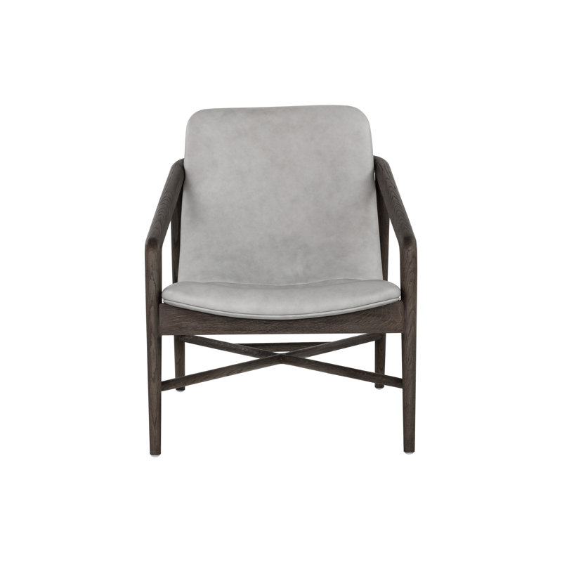 Lounge Chair, Gray Genuine Leather