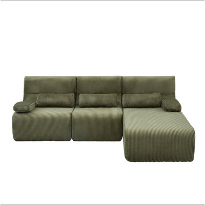 Modern Sectional Sofa 98" Boneless Sofa L-shaped Sofa Couch Cozy Sofa for Living Room