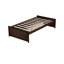 Lit simple avec 2 tiroirs, lit en bois d'hévéa massif, espresso-542124691