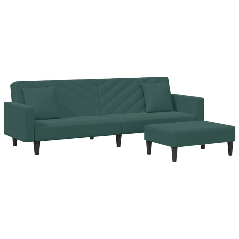 Eugeni 86.6'' Velvet Sofa, Dark Green Velvet